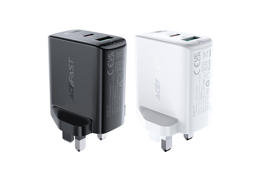 ACEFAST A8 PD32W Wall Charger UK Plug, USB-C & USB-A Fast Charging ACEFAST A8 PD32W Wall Charger UK Plug, USB-C & USB-A Fast Charging